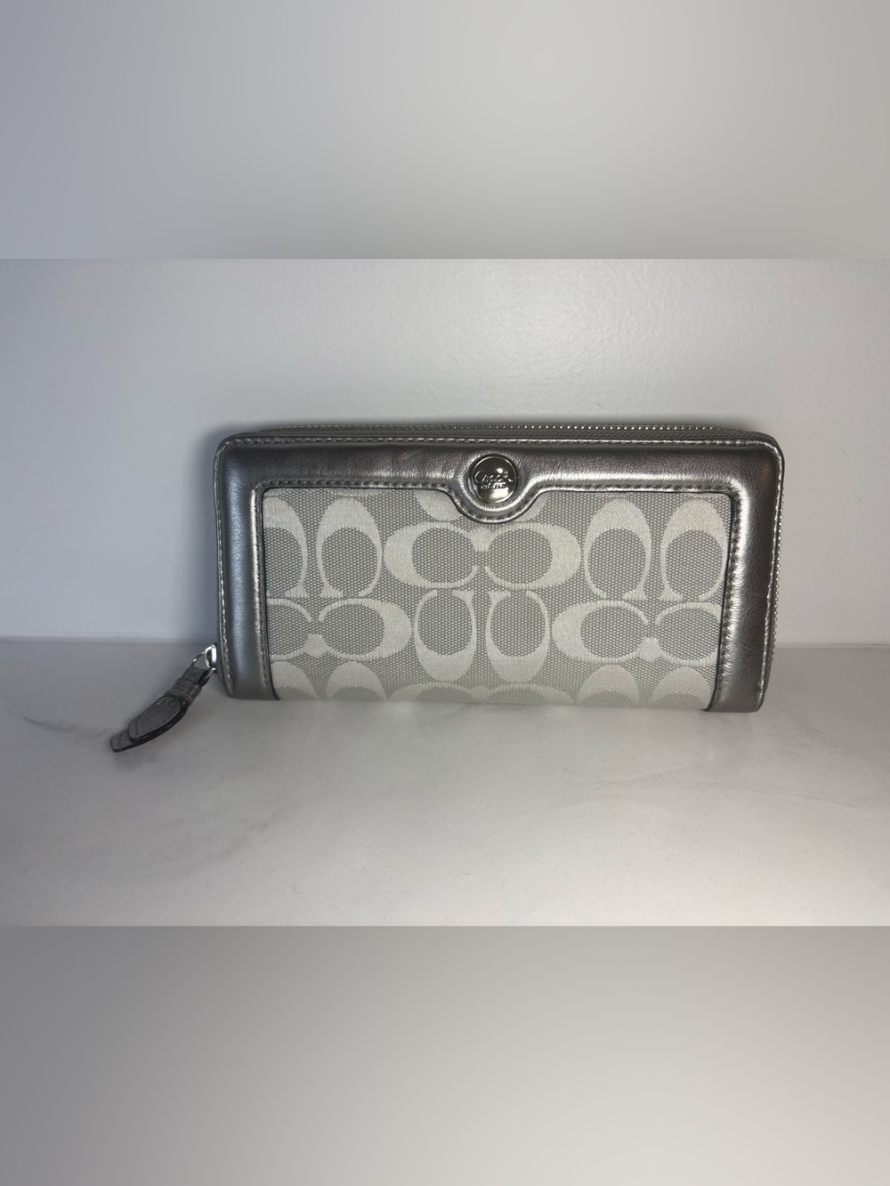 COACH Signature Zip Around Wallet